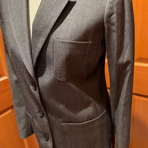 Faconnable Women's Blazer Jacket Patch pockets Gray - Picture 9 of 12